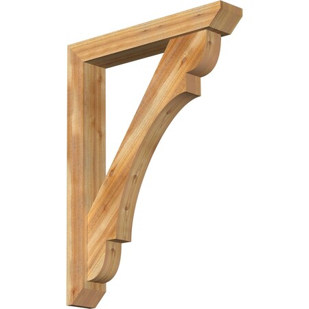 Ekena Millwork Olympic Slat Rough Sawn Bracket w/ Offset Brace, Western Red Cedar, 6"W x 36"D x 48"H BKT0604X36X48OLY06RWR